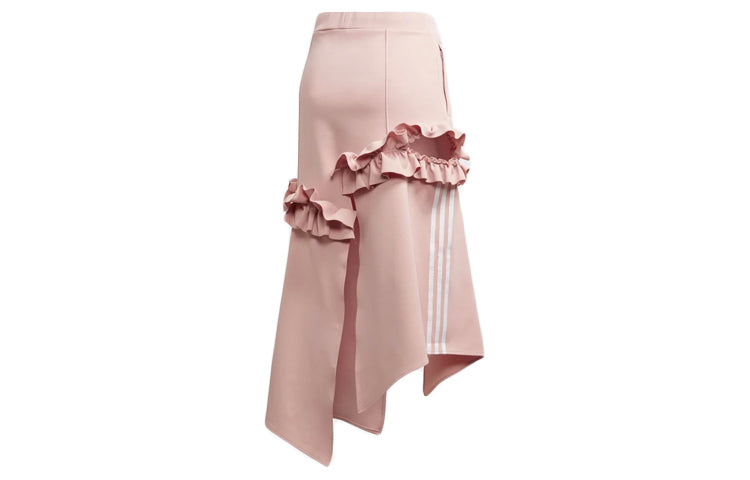 (WMNS) adidas Originals x J KOO 3 Stripe Trefoil Ruffle Skirt 'Maroon Pink' FT9902