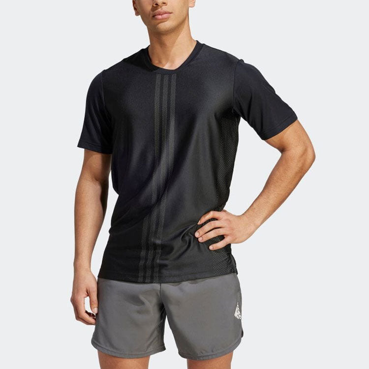 adidas HIIT Workout 3-Stripes Tee Asia Sizing 'Black' HZ3072