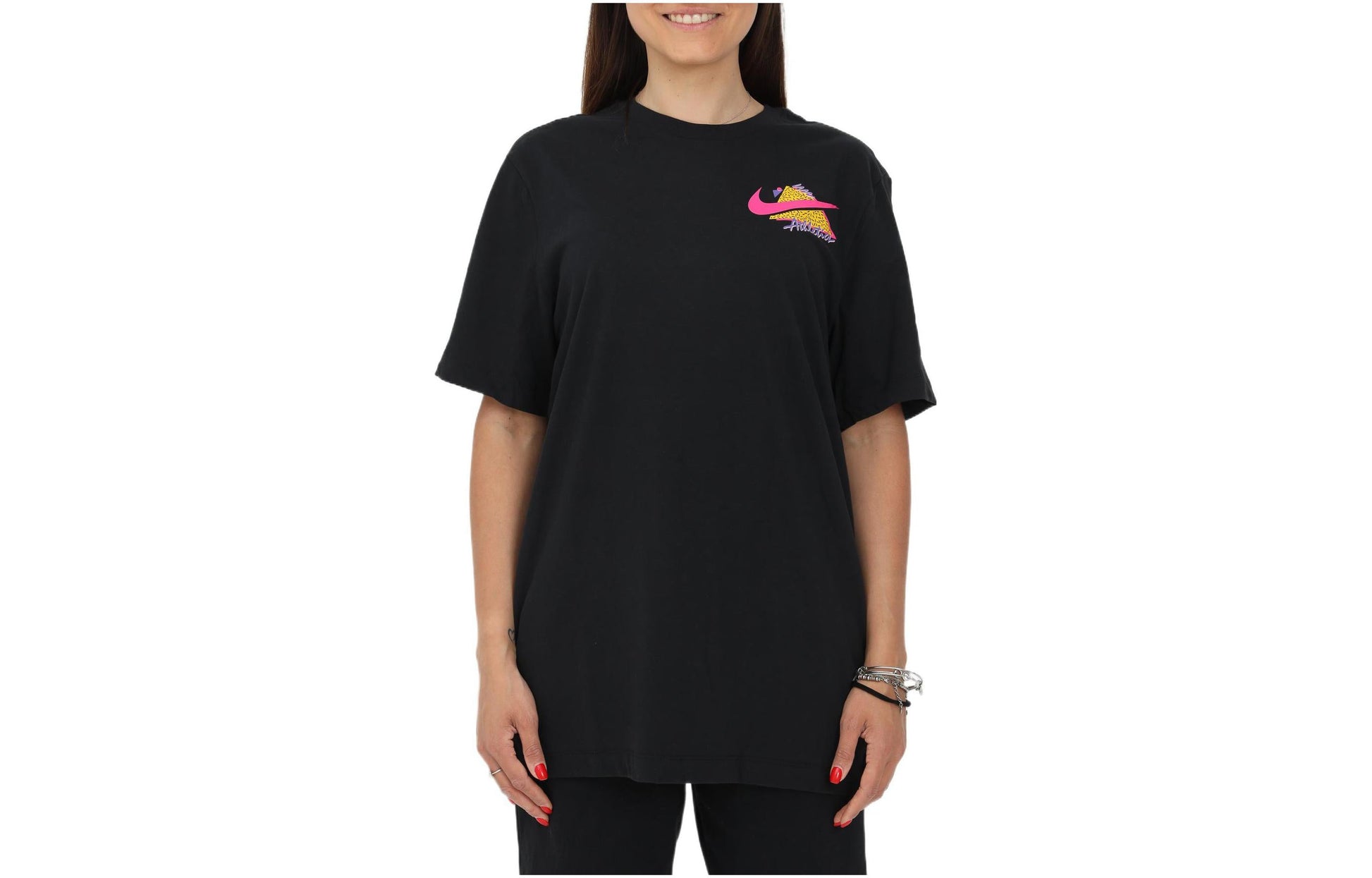 Nike Training Back Logo Pattern Printing Cotton Short Sleeve Unisex Black DM6259-010