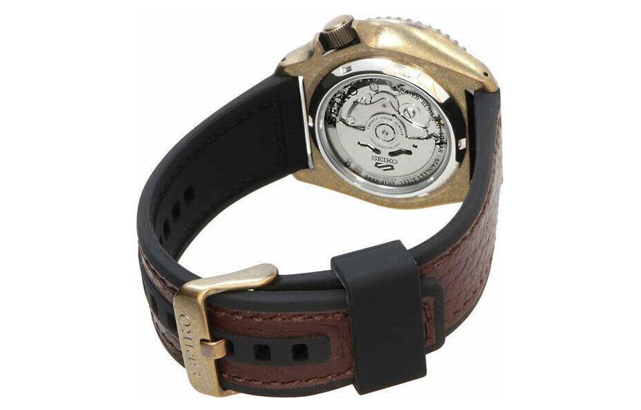 Men's SEIKO No. 5 Series Retro Automatic Mechanical waterproof Watch Black Brown SRPE80K1