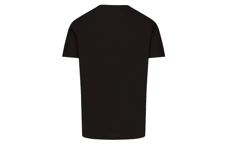 Men's Alexander McQueen Lovers Skeleton Round Neck Short Sleeve Black 624170QPZ600901