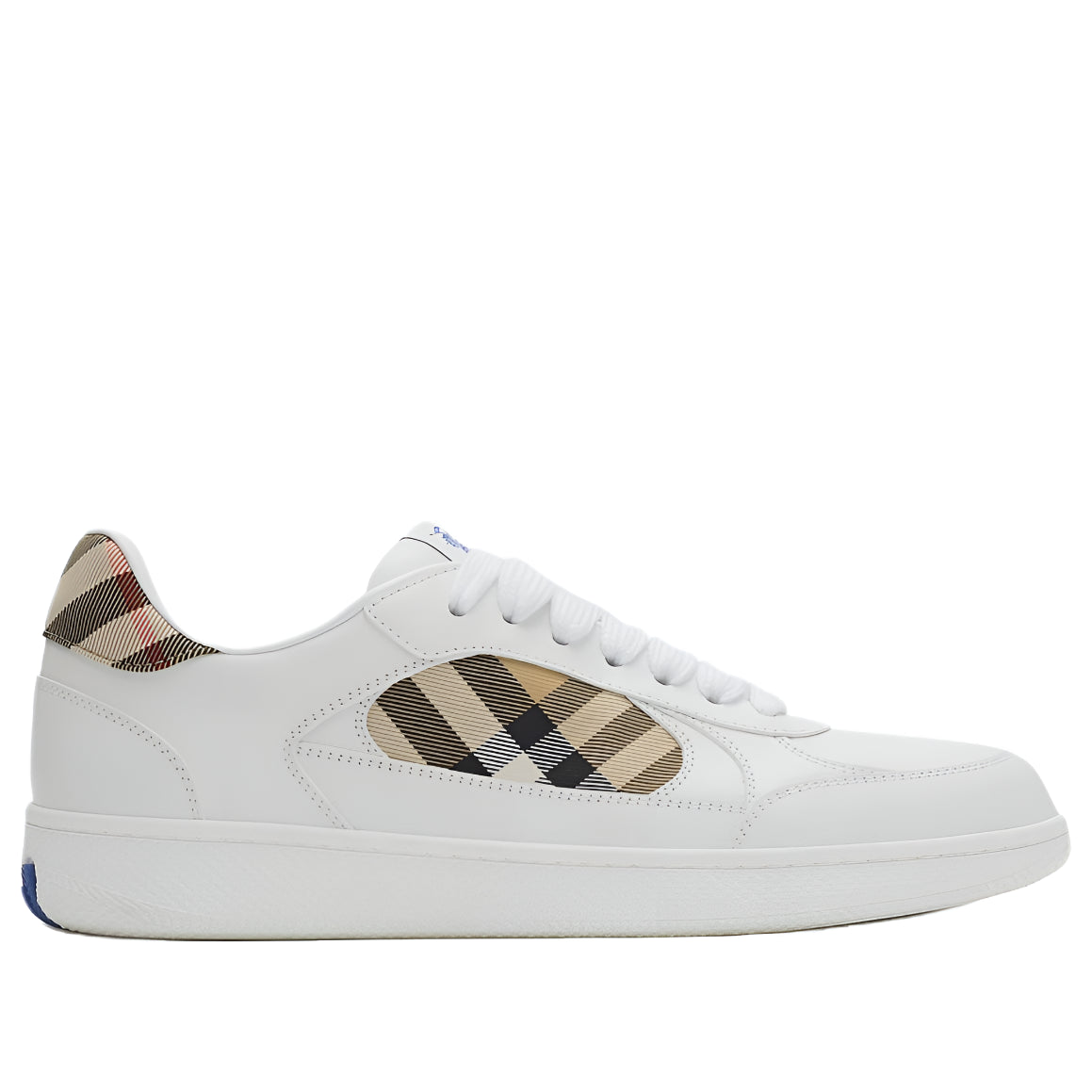 Burberry 26 Leather and Check Terrace Sneakers 'White Sand' 81086491