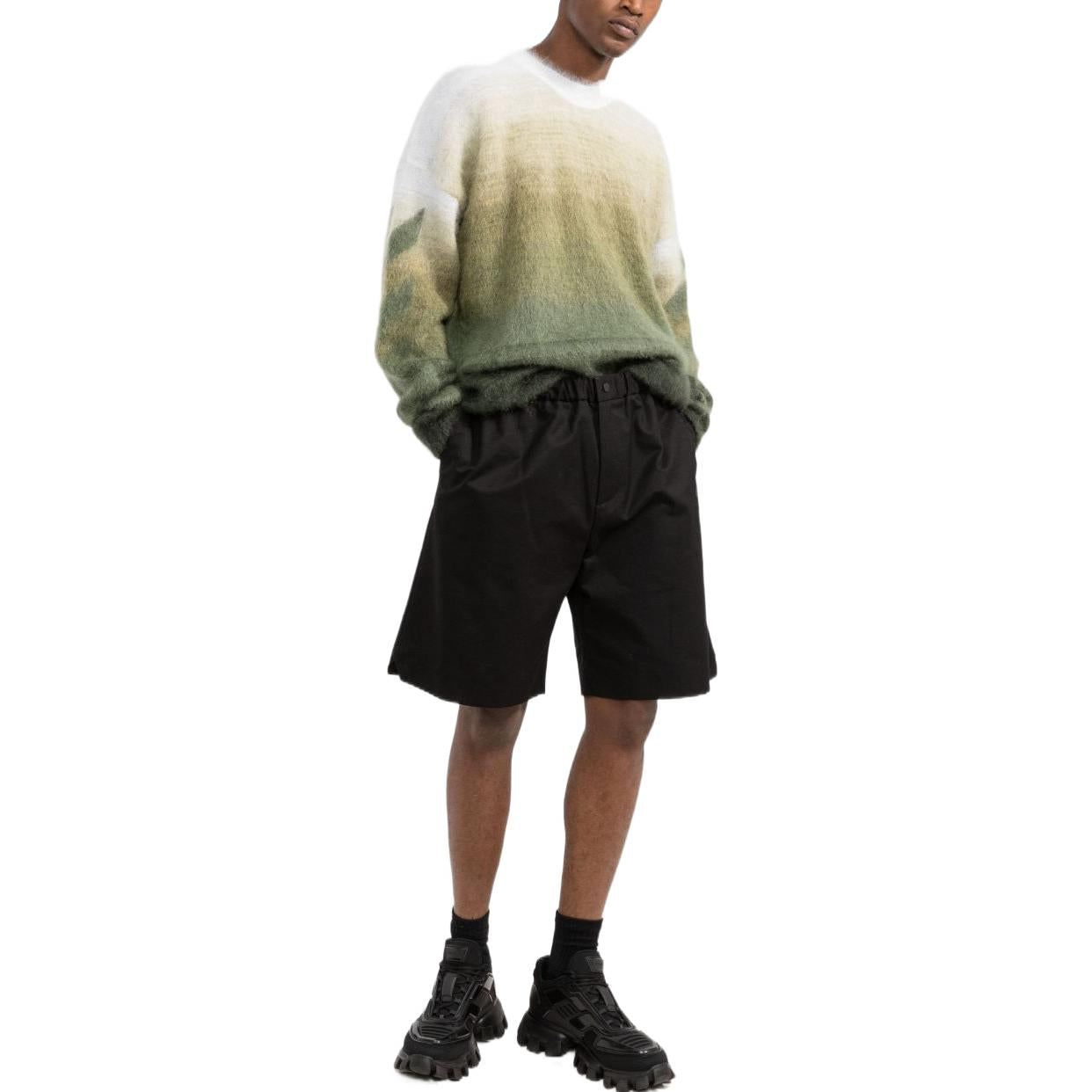 Men's Off-White FW22 Solid Color Straight Casual Shorts Loose Fit Black OMCB049F21FAB0011010