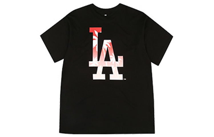 MLB Los Angeles Dodgers Logo Printing Round Neck Short Sleeve Unisex Black 31TSLB931-07L
