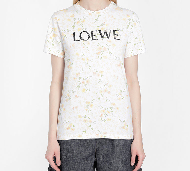 LOEWE Version Flower Cotton Short Sleeve White S540333XAR-2108