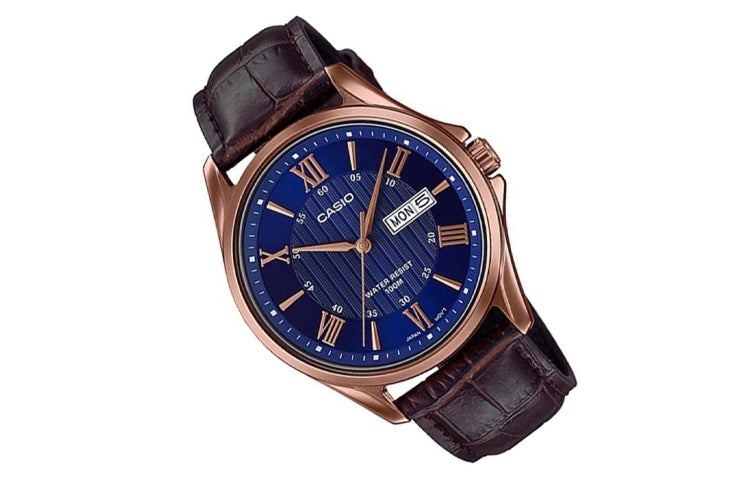 CASIO Quartz Waterproof Blue Dial Mens Blue Analog MTP-1384L-2AV