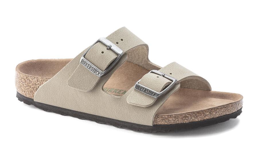 (PS) Birkenstock Arizona Kids Vegan Birko-Flor Birkibuc Narrow Fit 'Faded Khaki' 1023408