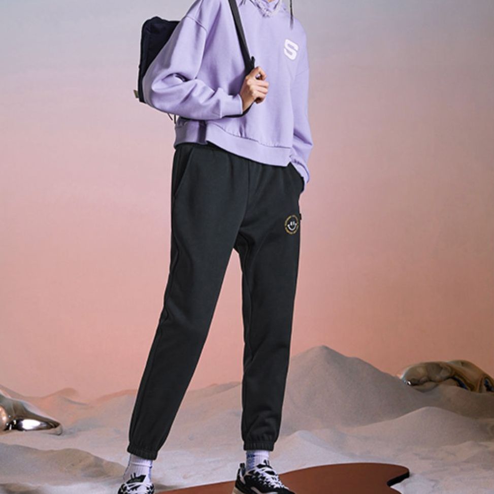 (WMNS) Skechers Knit Sweatpants 'Black' L321W216-0018