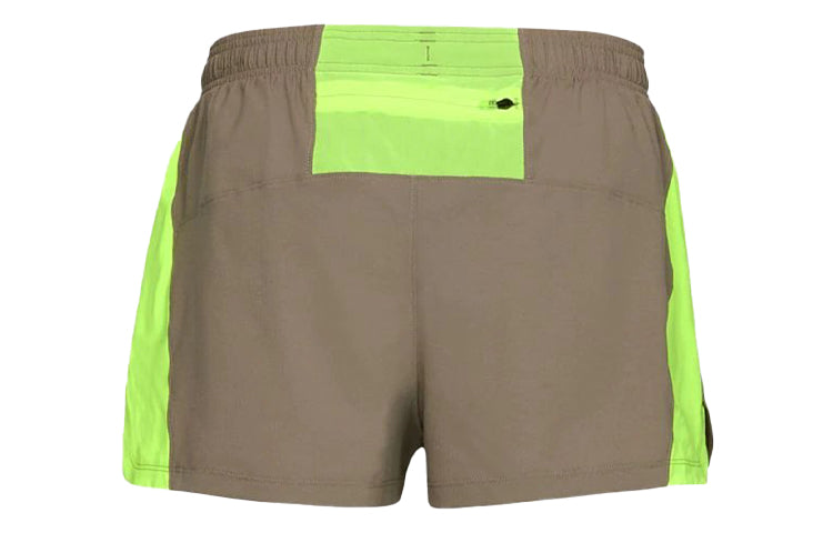 Under Armour Launch SW Split Shorts 'Brown Neon Green' 1326570-221