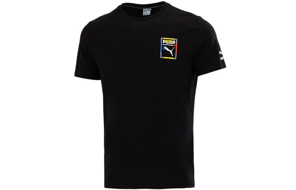 PUMA Running Quick Dry Breathable Casual Round Neck Short Sleeve Black 534151-01