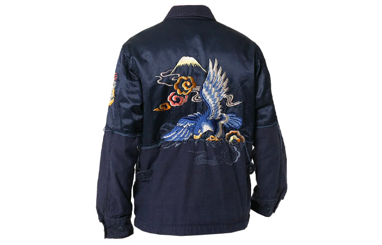 Men's NEIGHBORHOOD Embroidered Shirt Jacket Blue 192NYNHJKM02