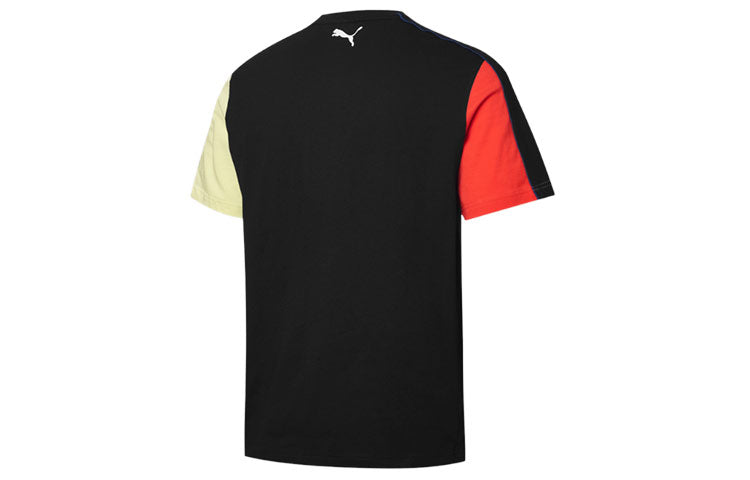 PUMA Decor8 Colorblock Logo Printing Sports Short Sleeve Black 532705-01