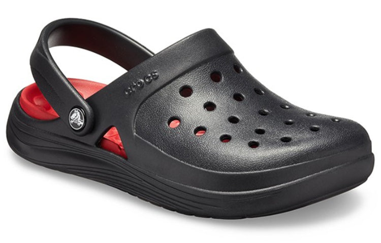 Crocs Reviva Beach Sandals Black Red 205852-0BU