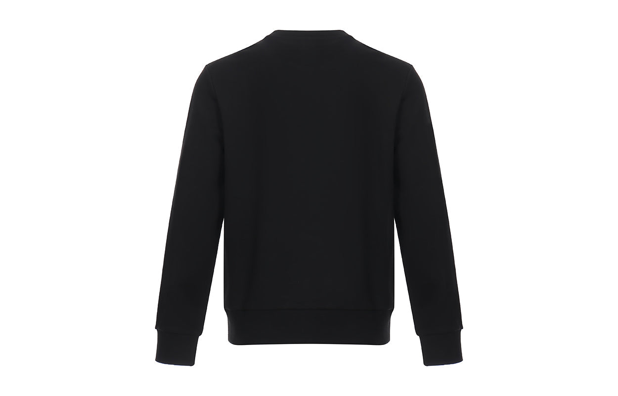 Moncler Logo Embroidered Cotton Crewneck Long Sleeve Sweatshirt For Men Black F20918G7621080985-999