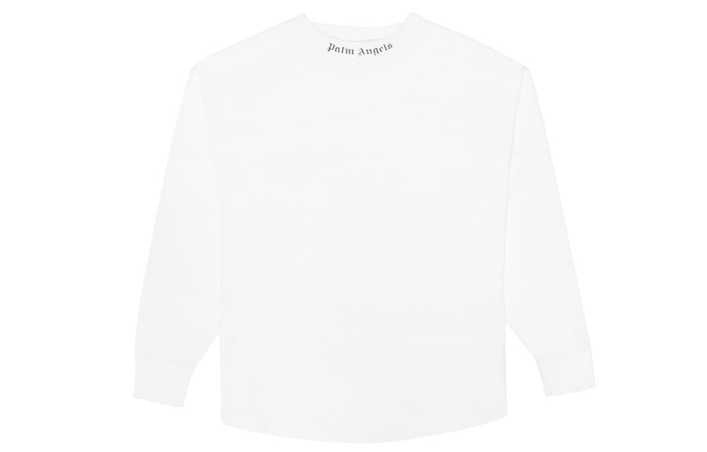 Men's PALM ANGELS Back Large Logo Printing Long Sleeves White PMAB001R204130030110