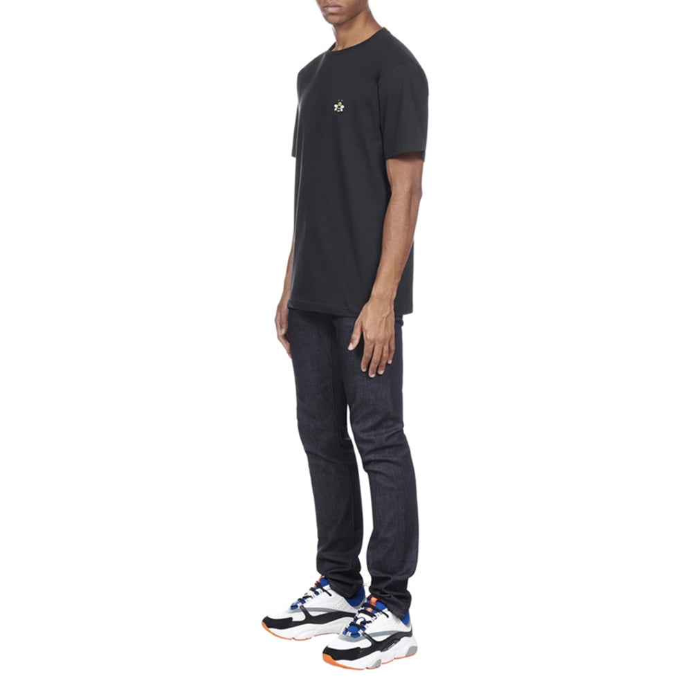 Men's DIOR FW21 Small Bee Embroidered Short Sleeve Black T-Shirt 923J611-W6041-982