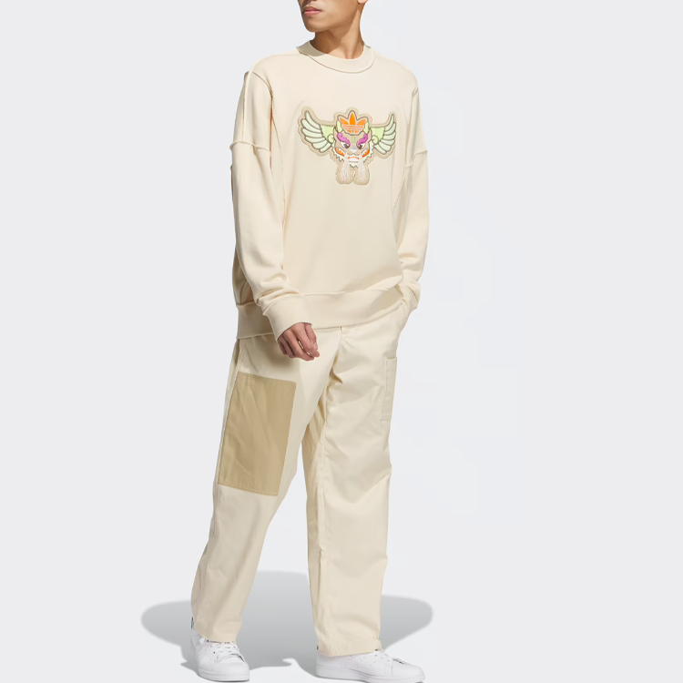 adidas Original Toc Ql Crew Sweatshirt Asia Sizing 'Beige' IP7549