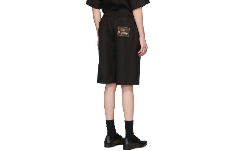 Gucci Viscose Linen Shorts With Orgasmique 'Black ' 623078-ZADDU-1000