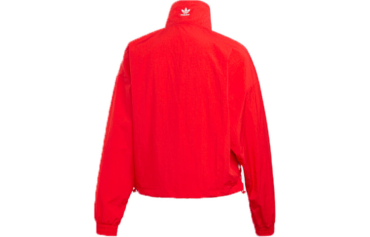 (WMNS) adidas originals LRG LOGO TT Large logo Sports Jacket Red FM2585