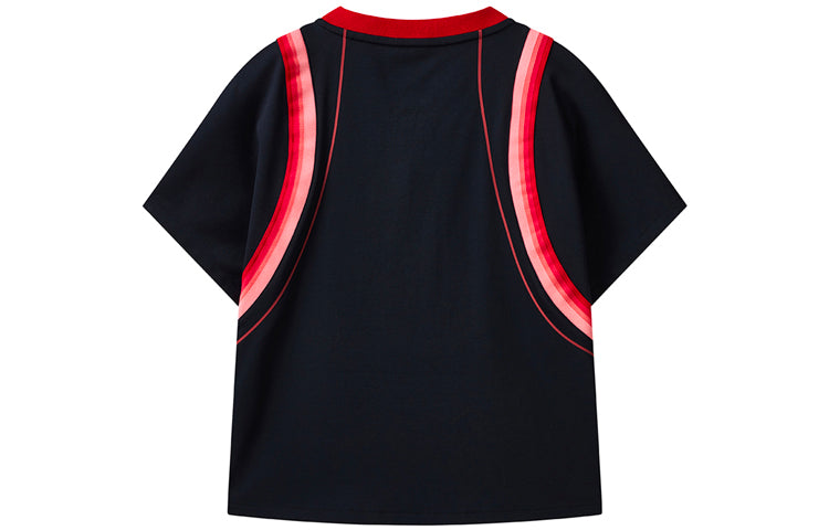 (WMNS) FILA x 3.1 phillip lim Crossover Stripe Round Neck Cardigan Short Sleeve Blue F11W126105F-NV