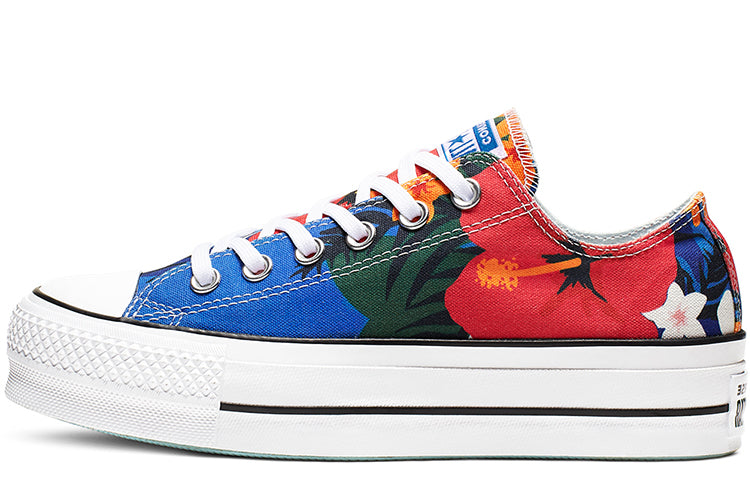 (WMNS) Converse Chuck Taylor All Star Paradise Prints Lift Low-Top Floral 'White Red Blue' 563976C