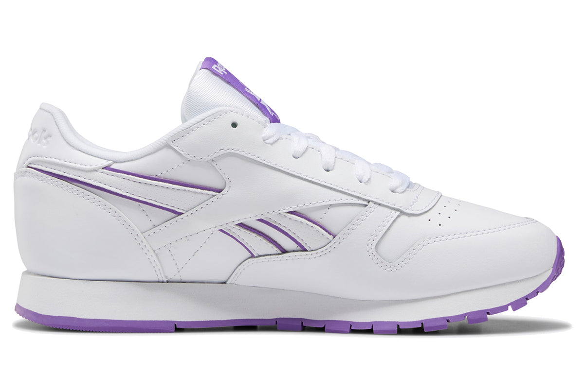 (WMNS) Reebok Classic Leather Sports Casual Shoes 'White Purple' DV8757