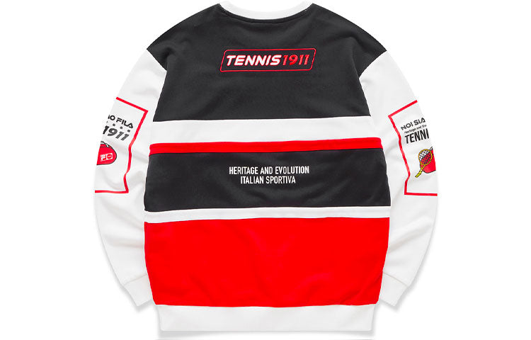 FILA Contrast Print Letters Crew Neck Sweatshirt White T11M111211F-WT