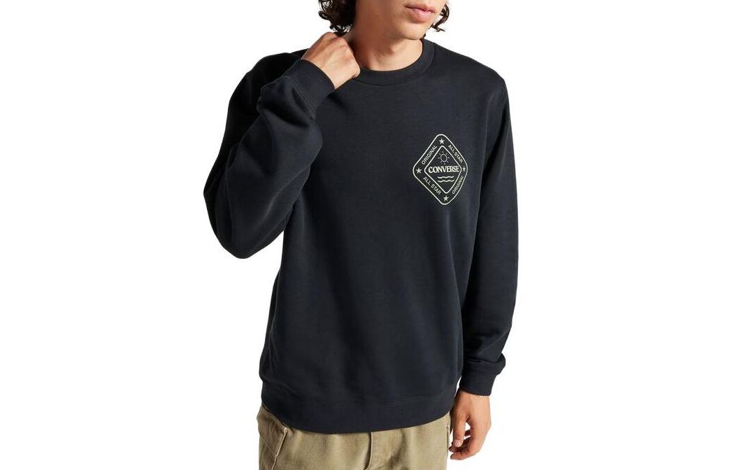 Converse All Star Winter Art Graphic Crew Sweatshirt Asia Sizing 'Black' 10025632-A01