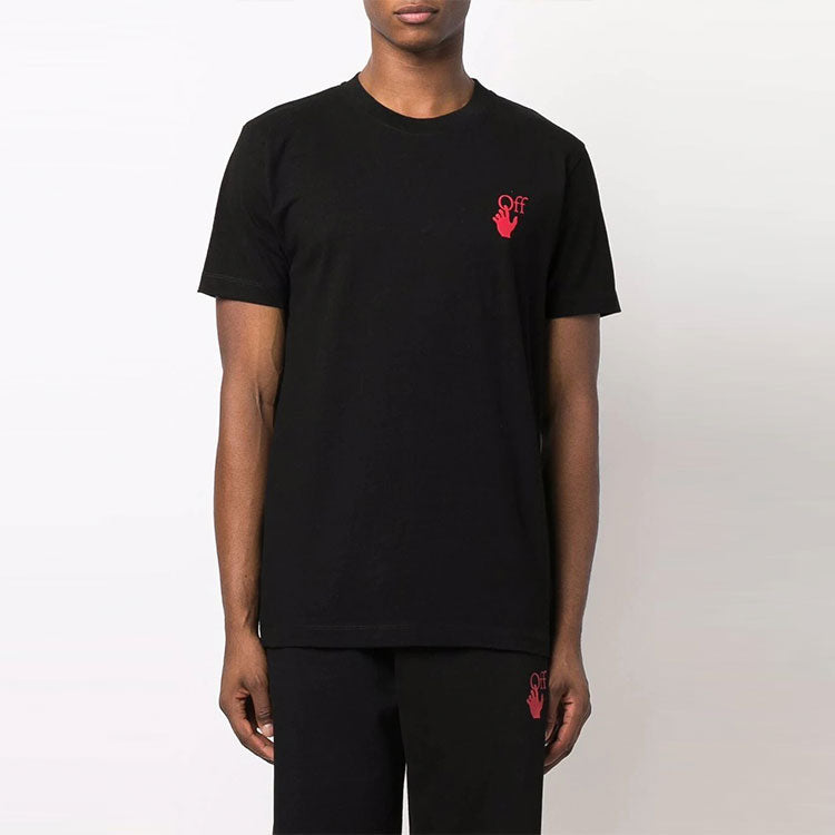 Off-White Starred Arrow Slim Tee 'Black/Red' OMAA027F21JER0081025