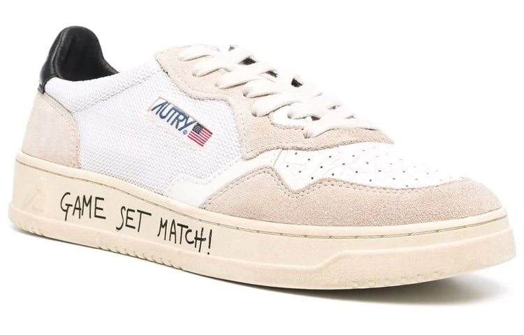 (WMNS) AUTRY Medalist Low Fabric and Suede 'White Black and Beige' AULW-DW02