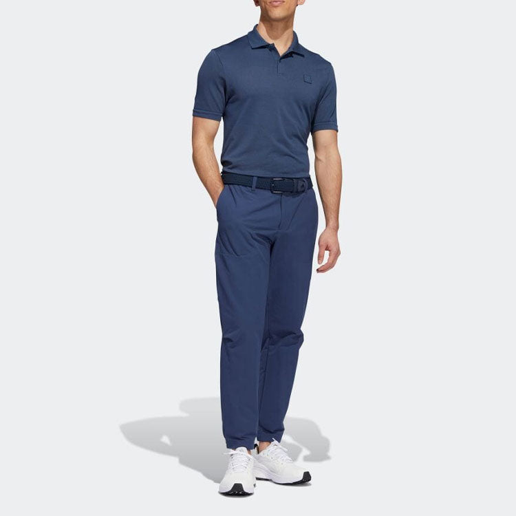 Men's adidas Solid Color Sports Short Sleeve Polo Shirt Blue HF6496