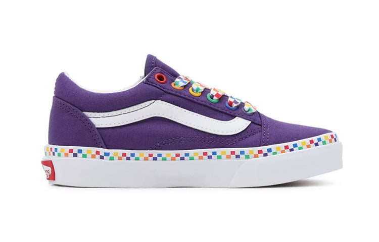 (PS) Vans Old Skool Rainbow Checkerboard 'Purple White' VN0A7Q5FAC0