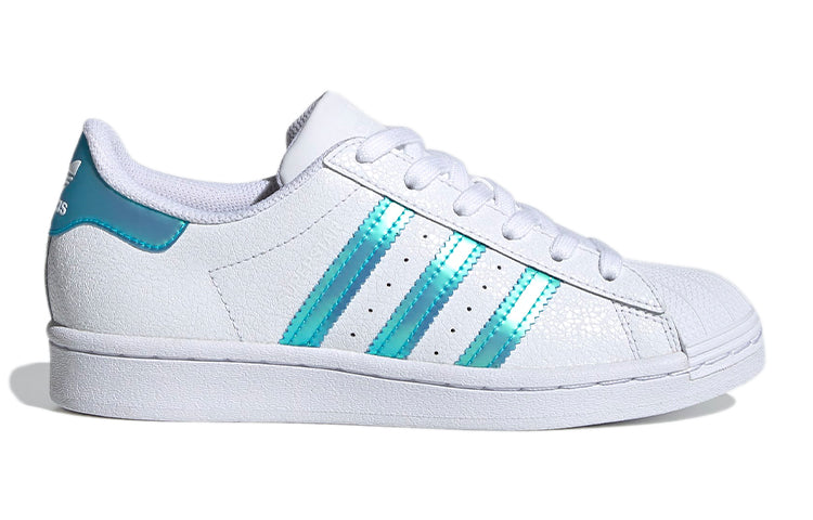 (GS) adidas originals Superstar J 'White Blue' FW8280