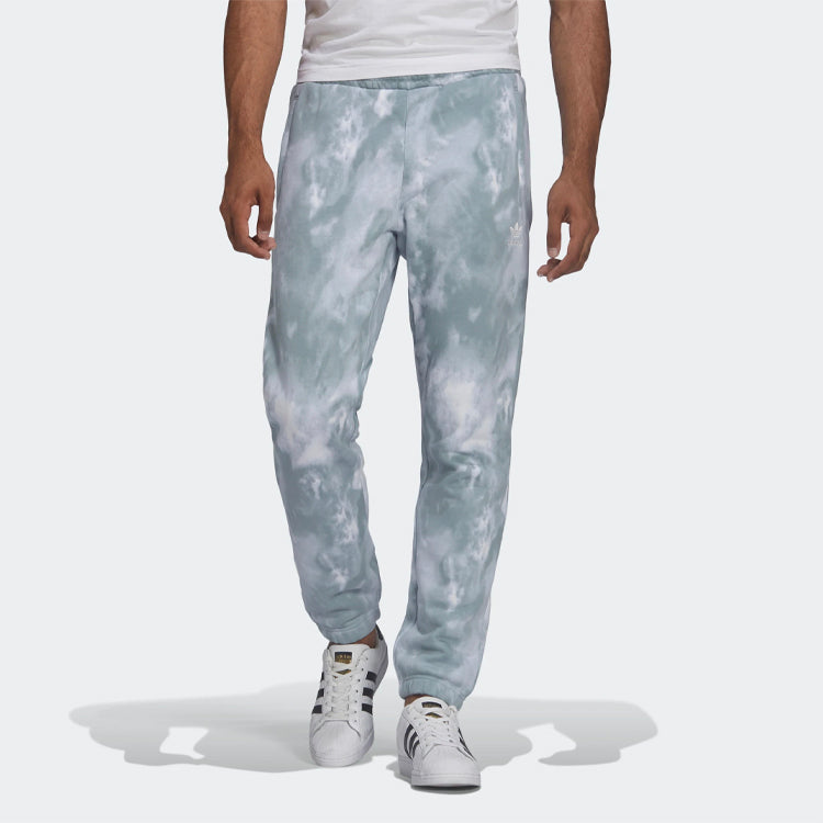 Men's adidas originals Casual Tie Dye Printing Sports Pants/Trousers/Joggers Gray HE9439