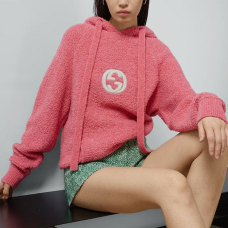 (WMNS) Gucci Interlocking G Boucl Hoodie 'Pink' 766086-XKDMG-5175