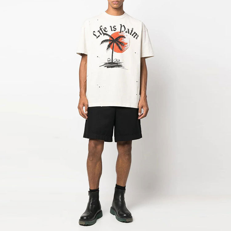 Palm Angels Fw22 GD Sunset Palm Classic T-shirt 'White' PMAA072F22JER0060310