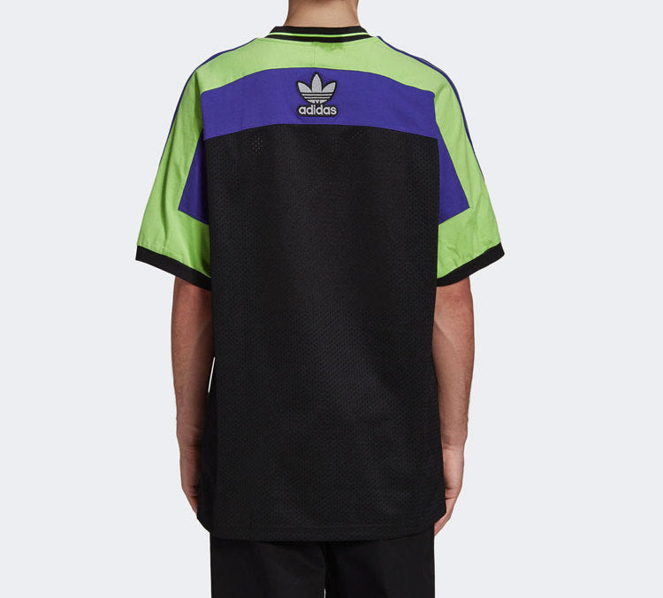 adidas originals x SANKUANZ Crossover Mesh Breathable Printing Short Sleeve Black FT8051
