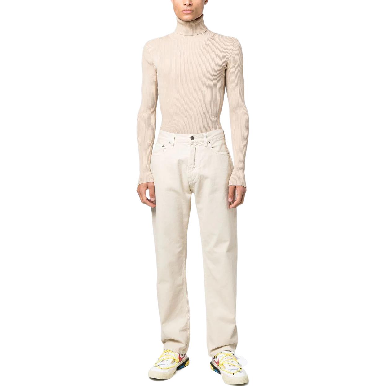 Off-White zip-up Straight Leg Trousers 'Beige' OMCA242F22FAB0016101