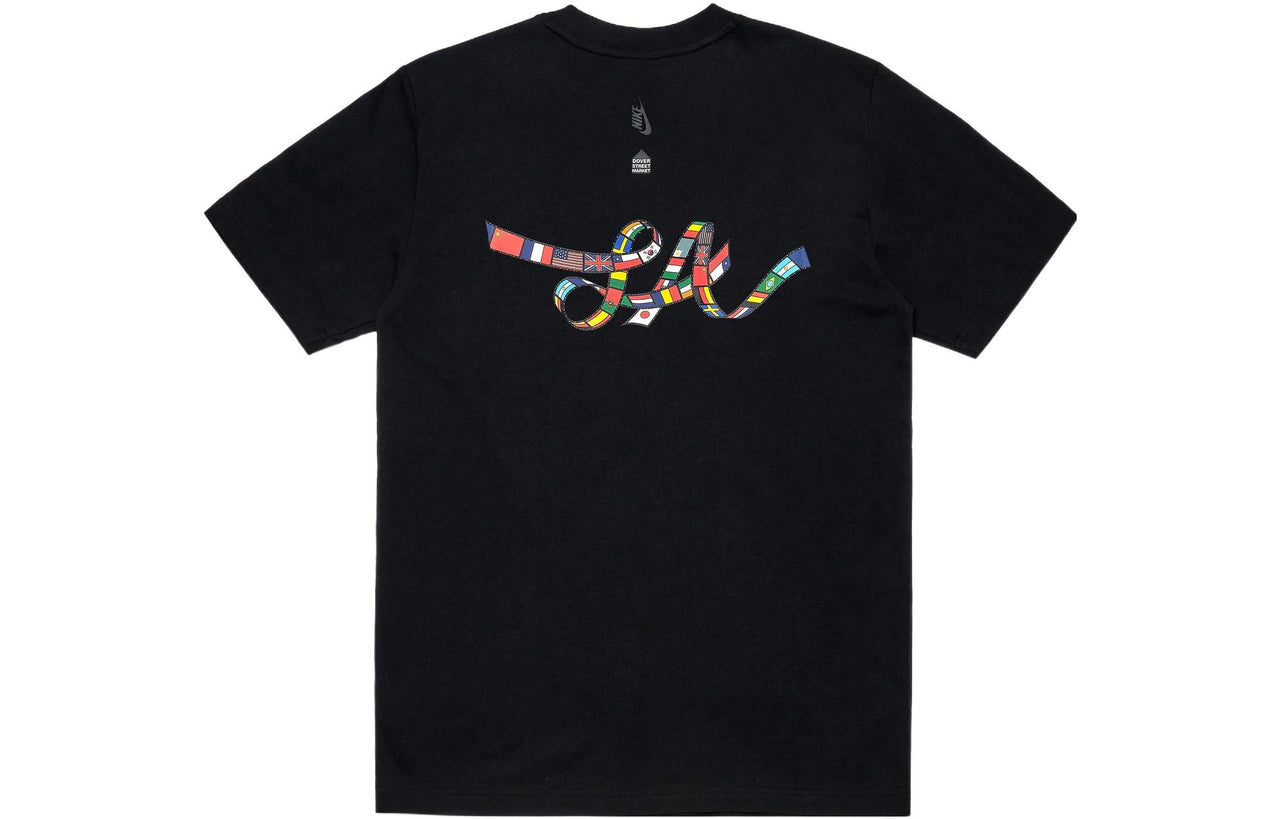 Men's Nike Solid Color Round Neck Pullover Alphabet Printing Short Sleeve Black T-Shirt AT1766-010