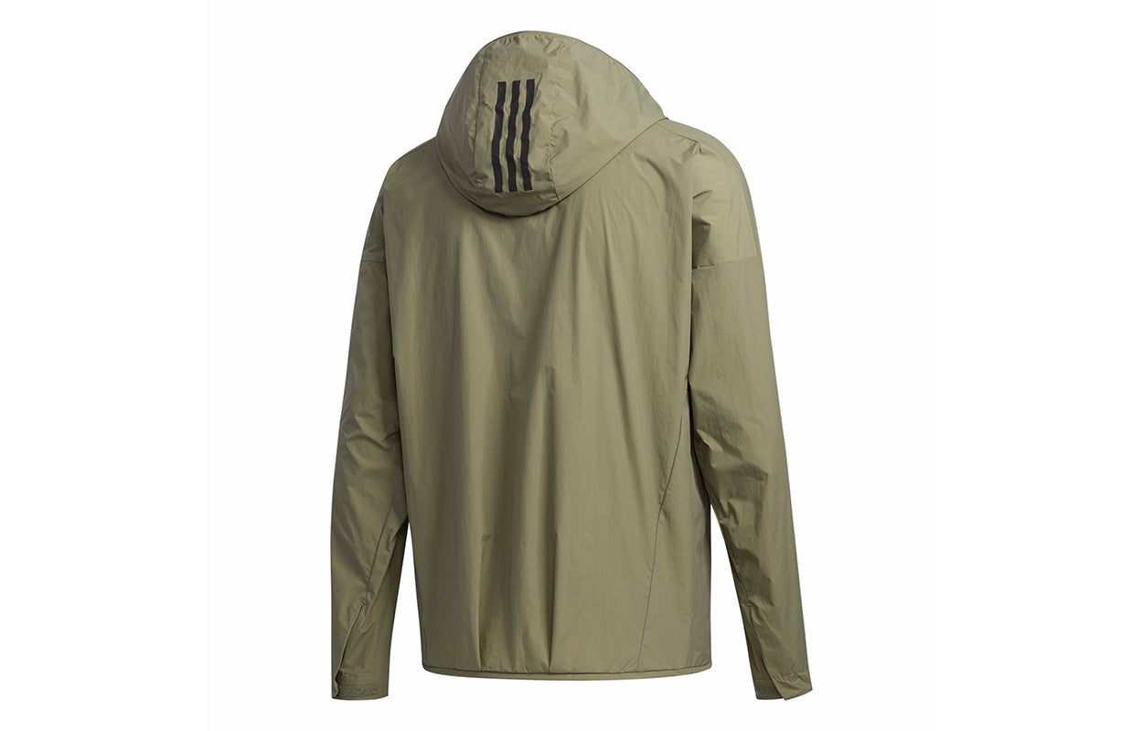 adidas M Tec Anorak Woven Sports Windproof Breathable Jacket Green FM5412