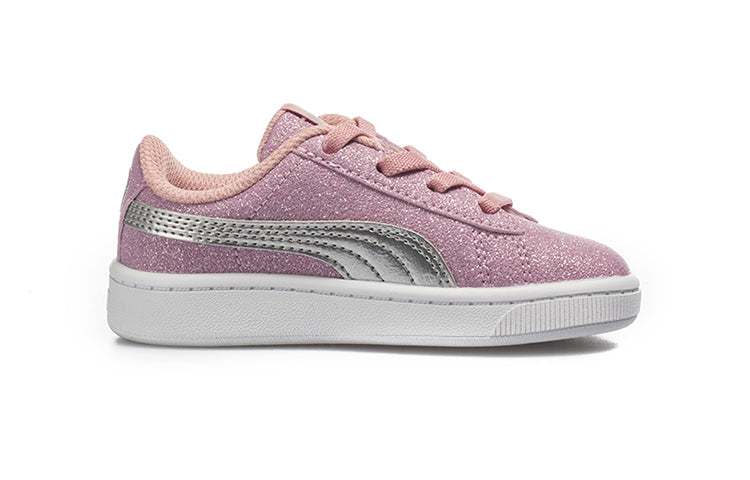 (TD) PUMA Vikky V2 Glitz Casual Board Shoes Grey/Pink 370626-02