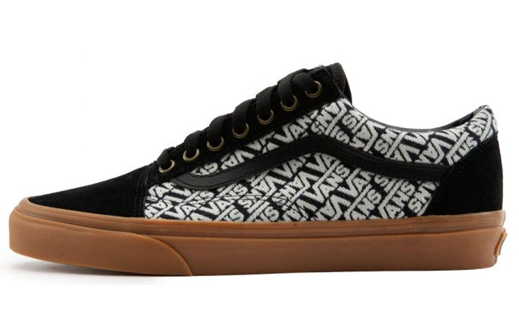 Vans Old Skool Casual Fashion Skate Shoes Full Print Black White VN0A4BV51UI