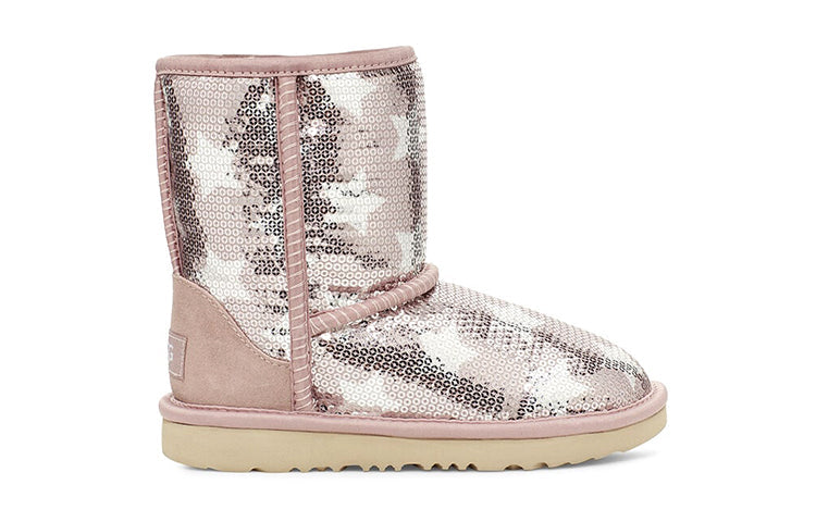 UGG Classic Short ll Sequin Star Big Boys Pink 1107988K-PCRY