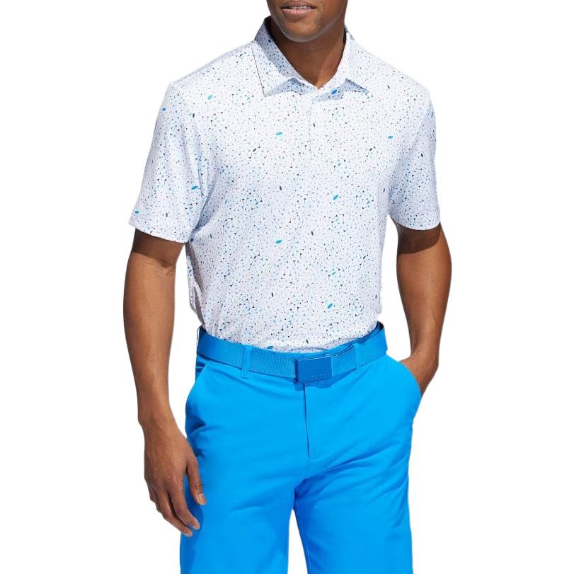 adidas Golf Flag-Print Polo Shirt 'Blue Rush' HA6123