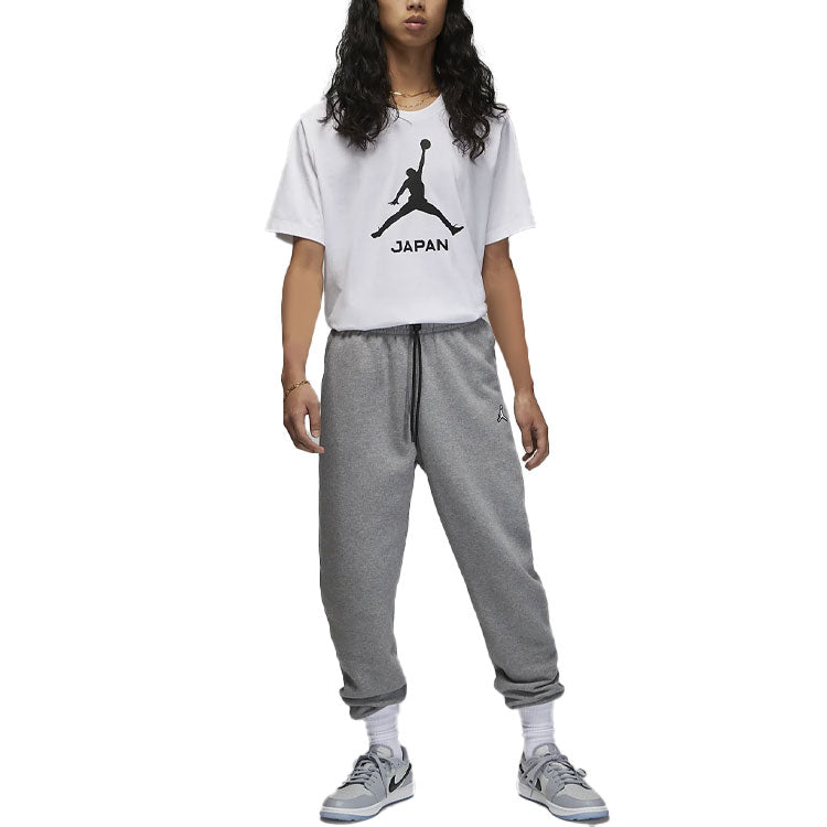 Air Jordan Alphabet Round Neck Straight Short Sleeve T-Shirt Asia Edition Men's White FD9474-100