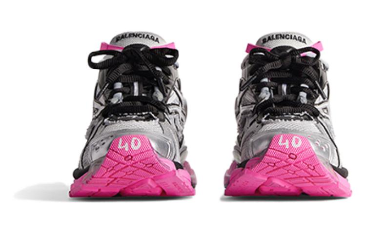(WMNS) Balenciaga Runner Sneakers 'Silver White Pink Mesh and Nylon' 677402W3RBW9155