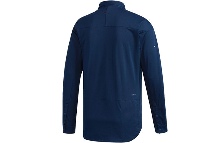 adidas Icon Solid Color Athleisure Casual Sports Long Sleeves Shirt Navy Blue DH6105