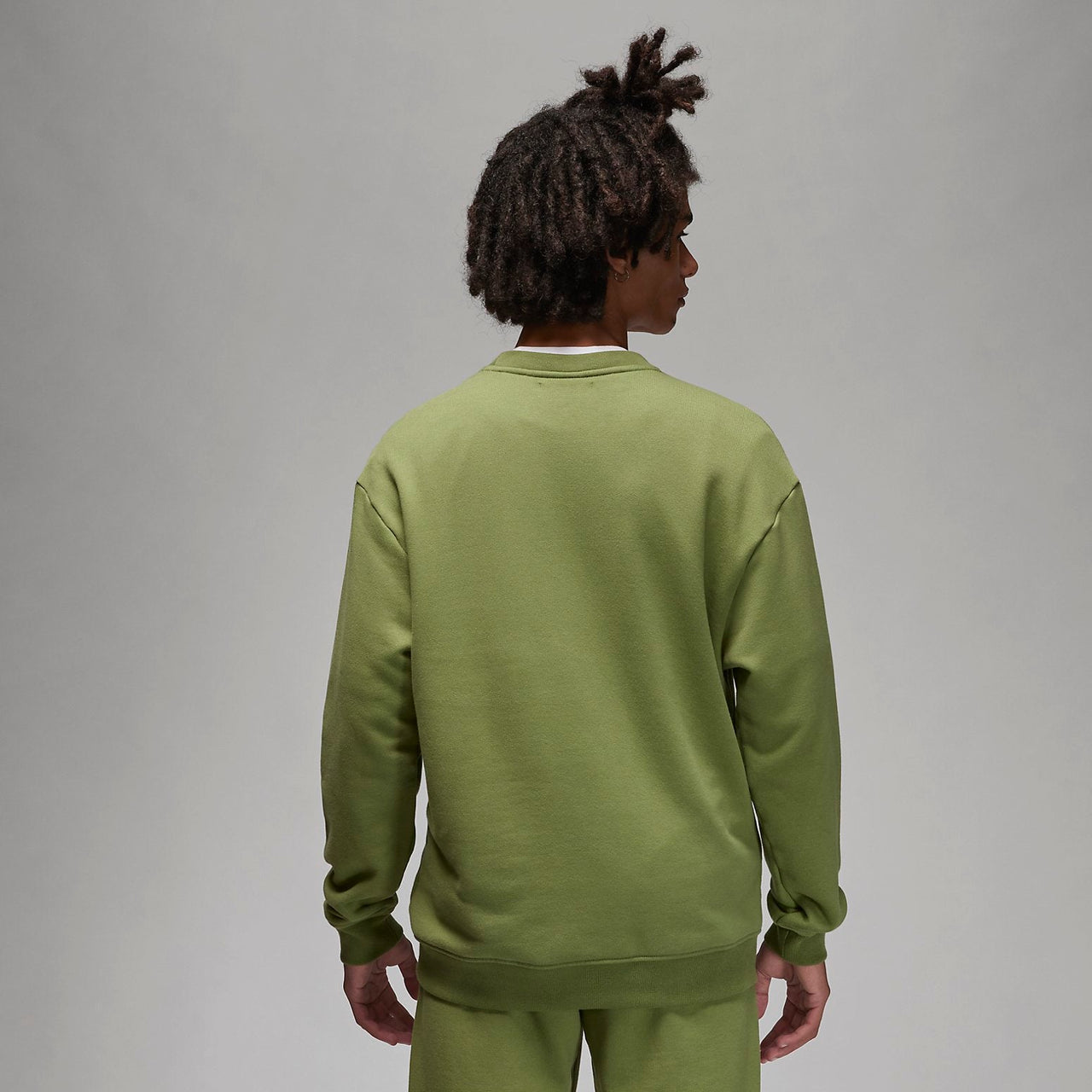 Air Jordan Wordmark Fleece Crewneck Sweatshirt 'Olive Green' FJ7788-340