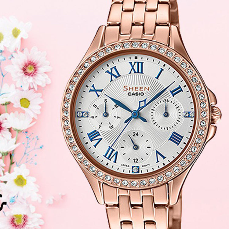 CASIO Female SHEEN Japan / South Korea Fashion Rose Gold Analog SHE-3062PG-7A