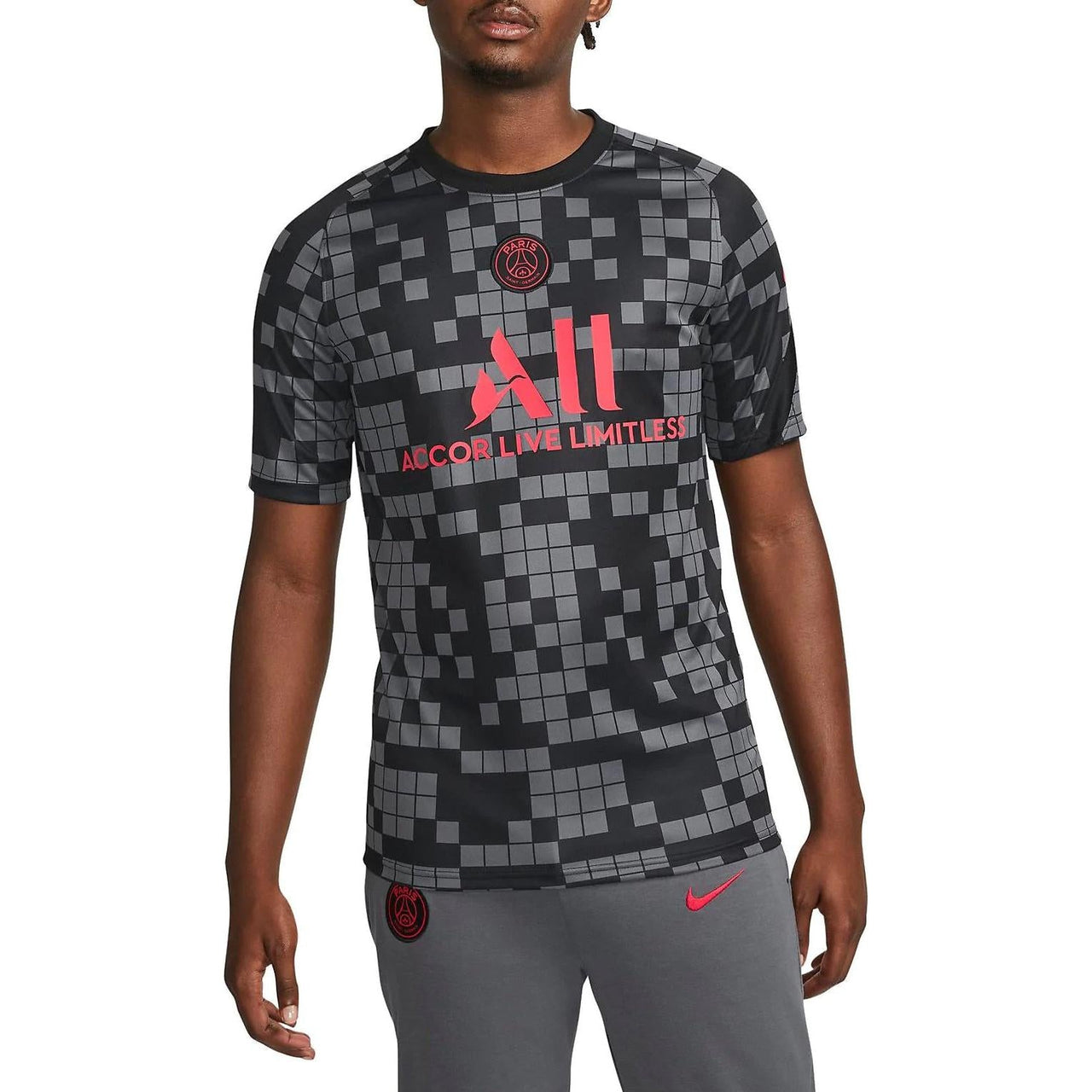 Nike x Paris Saint-Germain Dri-FIT Pre-Match Soccer Top 'Grey Black' DB7626-015